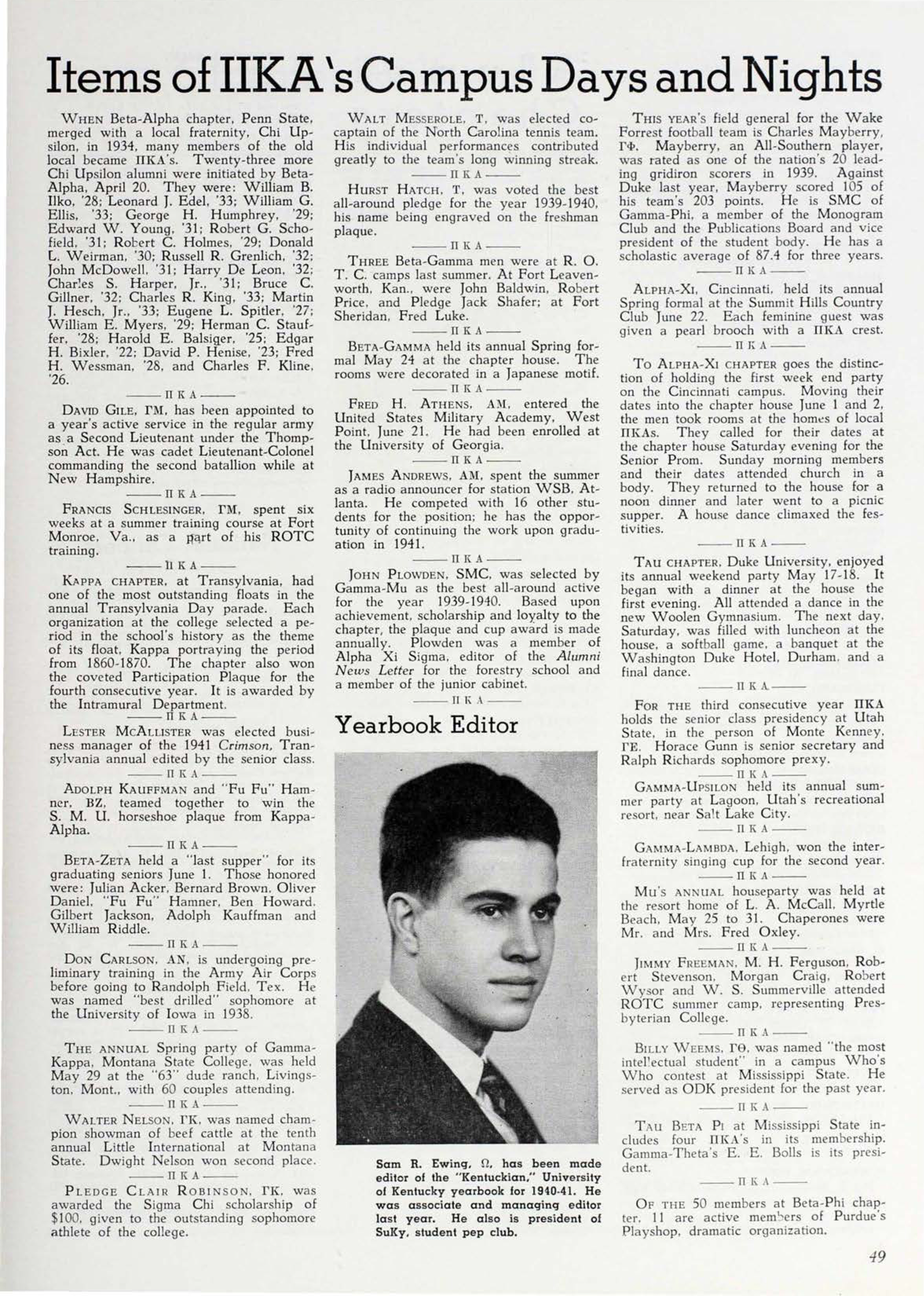 Items Of PiKA's Campus Days And Nights